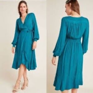 Anthropologie Boswell Textured Wrap Dress Size 4